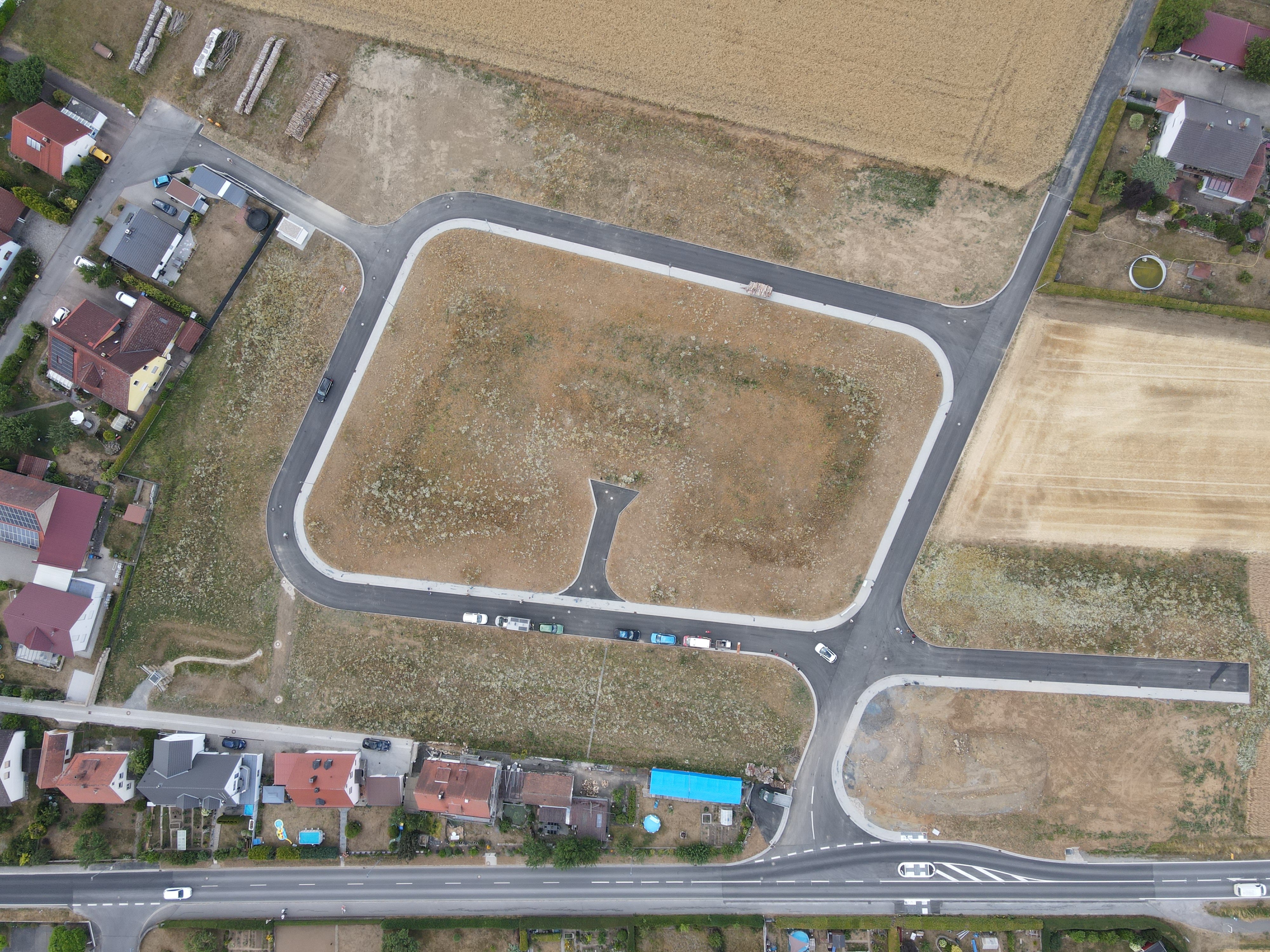 Luftaufnahme des Neubaugebiets Bildacker in Moos