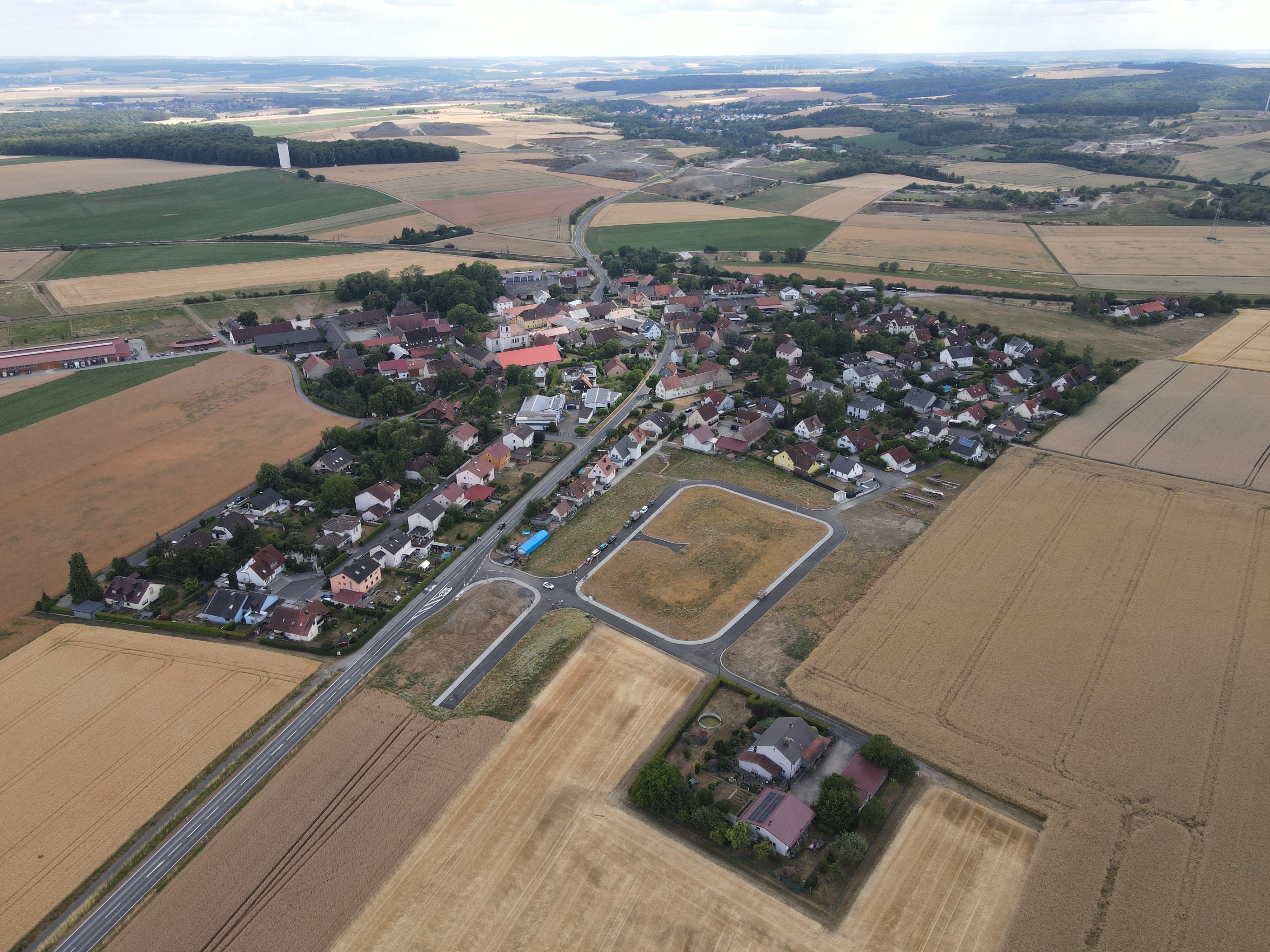 Luftaufnahme des Neubaugebiets Bildacker im Ortsteil Moos